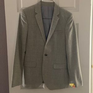 Topman Gray One Button Wool Blend Sportcoat